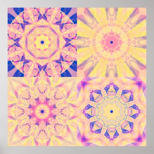Set abstrakter Hintergrund farbenfroh Kaleidoskopi Poster (Vorne)