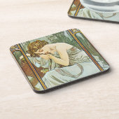 Set Alphonse Mucha Repos de la Nuit Coaster Getränkeuntersetzer (Linke Seite)