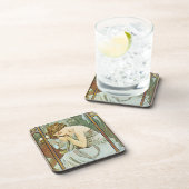 Set Alphonse Mucha Repos de la Nuit Coaster Getränkeuntersetzer (Rechte Seite)