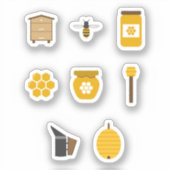 Set-Aufkleber für Honig, Bienen und Bienenzucht Aufkleber (Vorderseite)