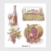 Set-Aufkleber für Weinliebhaber Aufkleber (Blatt)