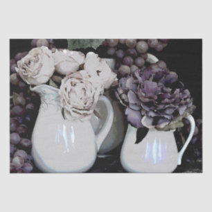 Set aus 2 Pitchers, Trauben und Blume Seidenpapier