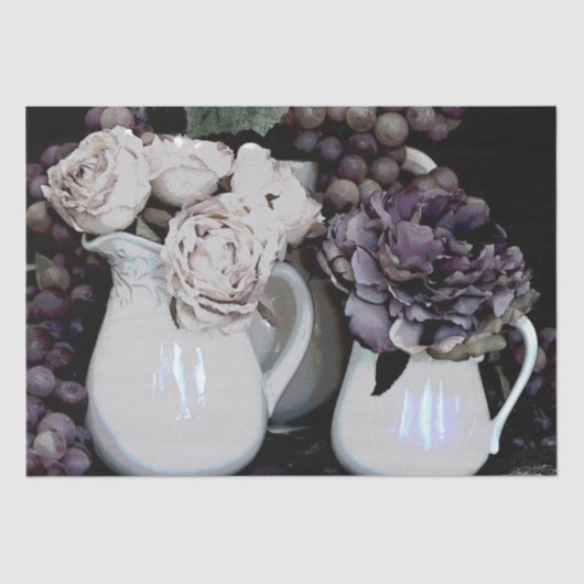 Set aus 2 Pitchers, Trauben und Blume Seidenpapier (Vorderseite)