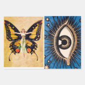 Set aus 3 Art Deco Eye Geschenkpapier Set (Vorderseite 2)