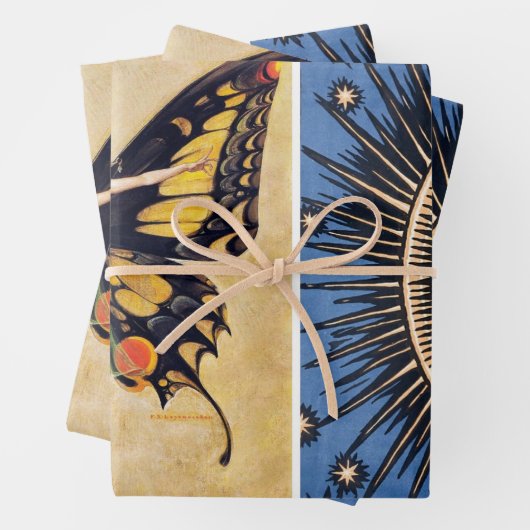 Set aus 3 Art Deco Eye Geschenkpapier Set (Beispiel)