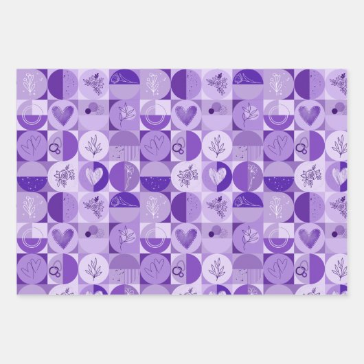 Set aus 3 Blatt abstrakt (Vorderseite 3)