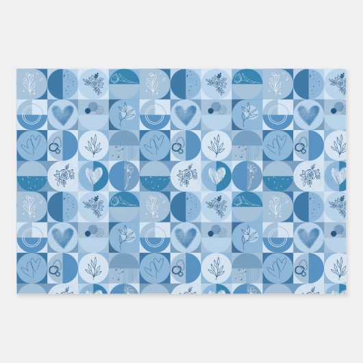 Set aus 3 Blatt abstrakt (Vorderseite 2)