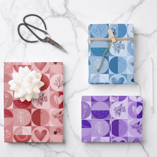 Set aus 3 Blatt abstrakt (Vorderseite)