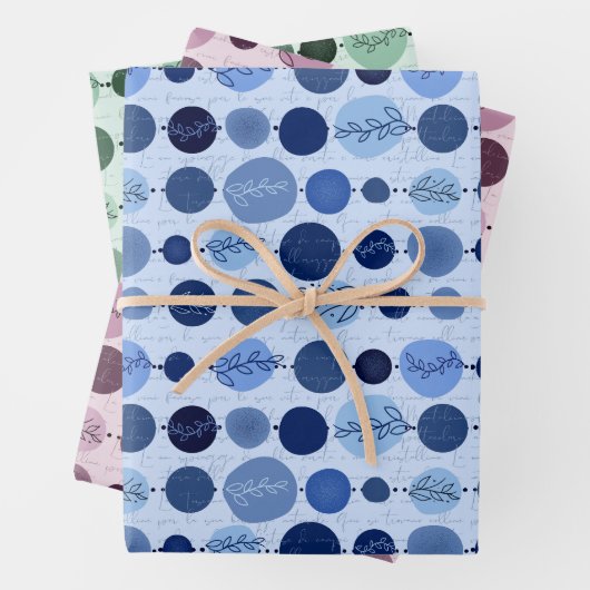 Set aus 3 Blatt abstrakt (Beispiel)