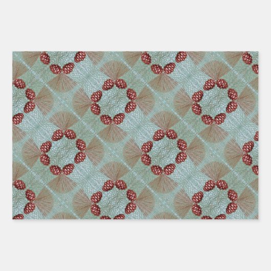 Set aus 3 Blatt Pinecones (Vorderseite 3)