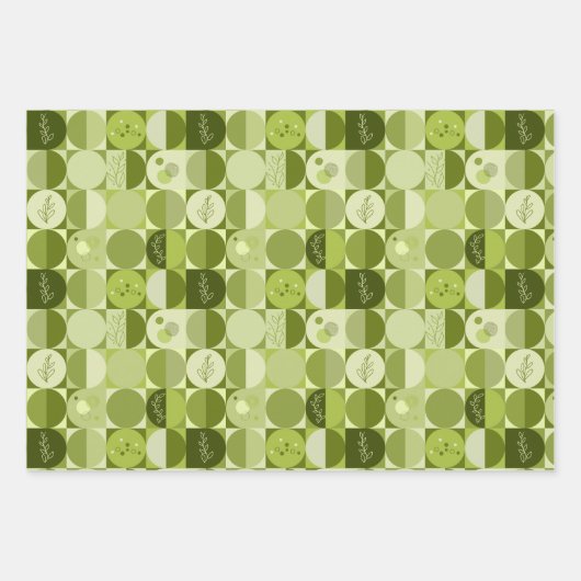 Set aus 3 Blättern, abstrakte Form Geschenkpapier Set (Vorderseite 3)