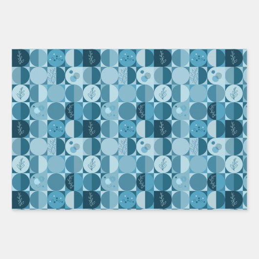 Set aus 3 Blättern, abstrakte Form Geschenkpapier Set (Vorderseite 2)