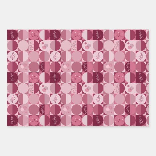 Set aus 3 Blättern, abstrakte Form Geschenkpapier Set (Vorderseite)