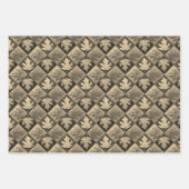 Set aus 3 Blättern Ahorn-Blätter Geschenkpapier Set (Vorderseite)