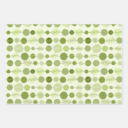 Set aus 3 Blättern mit Zierleisten Geschenkpapier Set (Vorderseite 3)