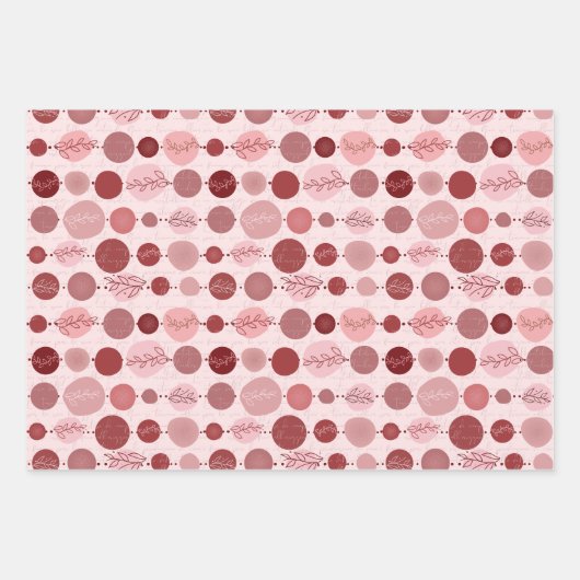 Set aus 3 Blättern mit Zierleisten Geschenkpapier Set (Vorderseite 2)