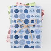 Set aus 3 Blättern mit Zierleisten Geschenkpapier Set (Beispiel)