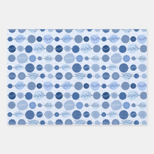 Set aus 3 Blättern mit Zierleisten Geschenkpapier Set (Vorderseite)