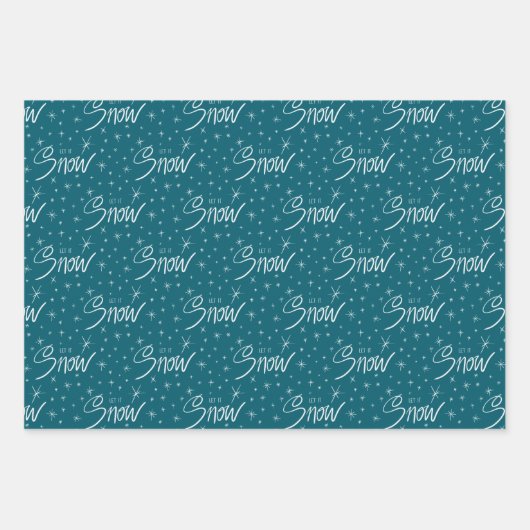 Set aus 3 Flachblättern für Bäume und Schnee Geschenkpapier Set (Vorderseite 2)