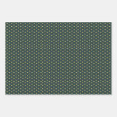 Set aus 3 Flachblättern für Gold und Grünpapier Geschenkpapier Set (Vorderseite 2)