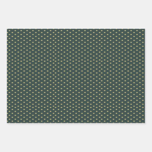 Set aus 3 Flachblättern für Gold und Grünpapier Geschenkpapier Set (Vorderseite 2)