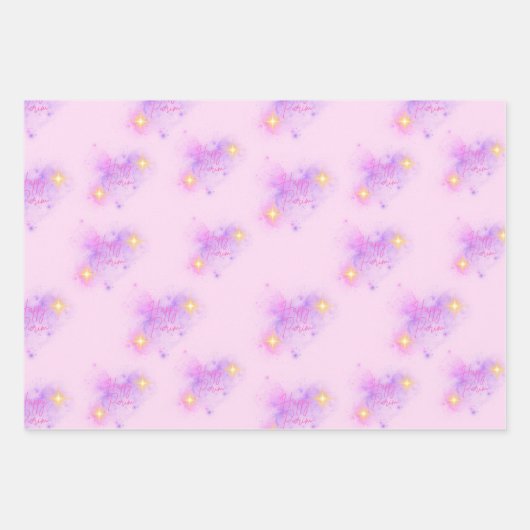 Set aus 3 flachen Blechen Geschenkpapier Set (Vorderseite 2)