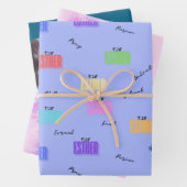 Set aus 3 flachen Blechen Geschenkpapier Set (Beispiel)