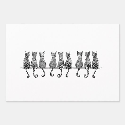 Set aus 3 flachen Blechen Geschenkpapier Set (Vorderseite 2)