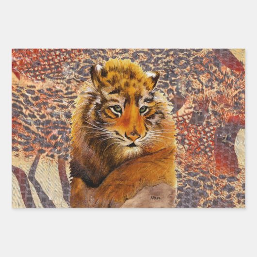 Set aus 3 flachen Blechen Geschenkpapier Set (Vorderseite)