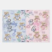 Set aus 3 Gender Reveal, B/G Geschenkpapier Set (Vorderseite 2)