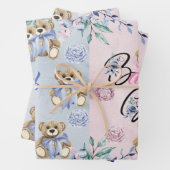 Set aus 3 Gender Reveal, B/G Geschenkpapier Set (Beispiel)