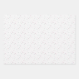 Set aus 3 Mini-Sternen und -Herzen in gedämpftem R Geschenkpapier Set