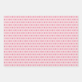 Set aus 3 - Moderne hellrosa und rote Herzen Geschenkpapier Set (Vorderseite 3)