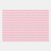Set aus 3 - Moderne hellrosa und rote Herzen Geschenkpapier Set (Vorderseite)