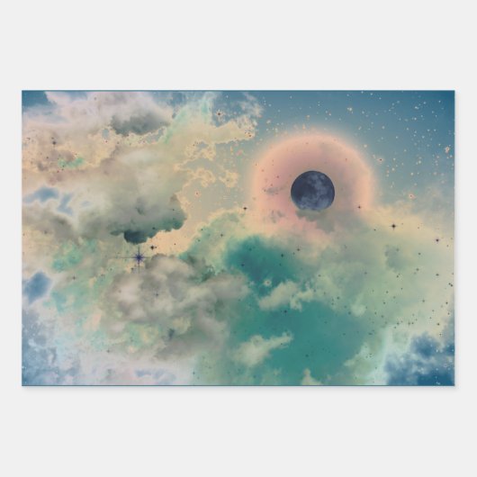 Set aus 3 NIGHT SKIES AND LIGHTING Geschenkpapier Set (Vorderseite)