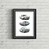 Set aus 3 Oldtimern. Poster