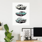Set aus 3 Oldtimern. Poster (Heimbüro)