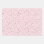 Set aus 3 - Rosa und rote Mini-Sterne und Herzen Geschenkpapier Set (Vorderseite 3)