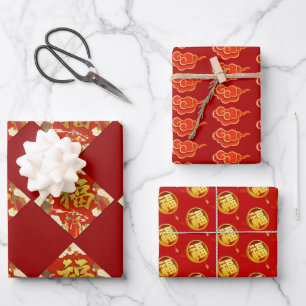Set aus 3 Überziehpapier Geschenkpapier Set
