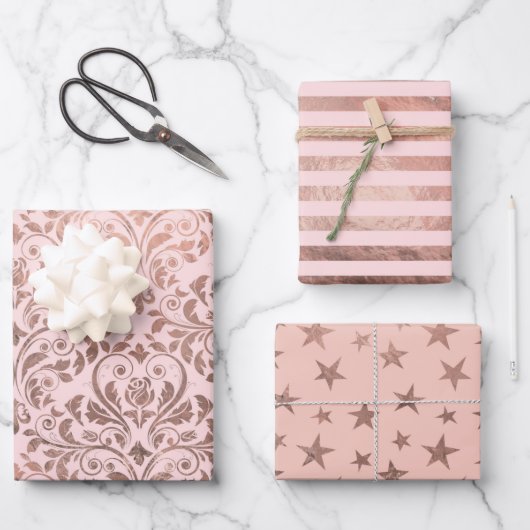 Set aus 3 Überziehpapier Geschenkpapier Set (Vorderseite)