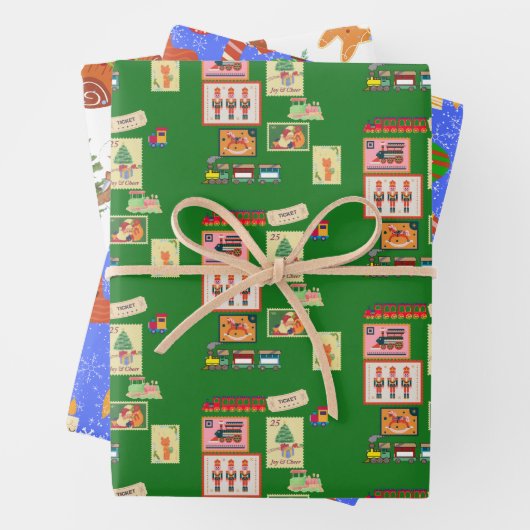 Set aus 3 Überziehpapier Geschenkpapier Set (Beispiel)