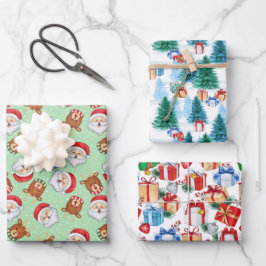 Set aus 3 Überziehpapier Geschenkpapier Set