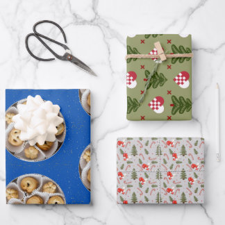 Set aus 3 Überziehpapier Geschenkpapier Set