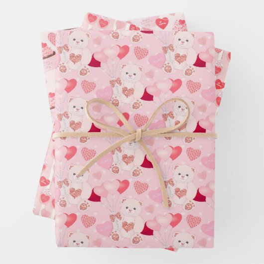 Set aus 3 Überziehpapier Geschenkpapier Set (Beispiel)