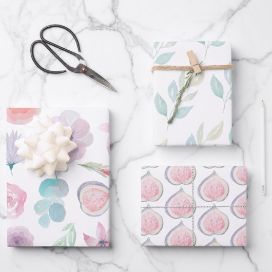 Set aus 3 Überziehpapier Geschenkpapier Set (Vorderseite)