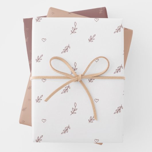 Set aus 3 Überziehpapier Geschenkpapier Set (Beispiel)