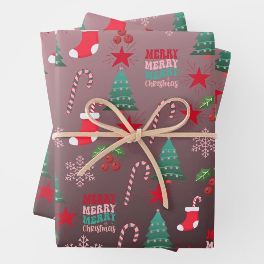 Set aus 3 Überziehpapier Geschenkpapier Set (Beispiel)