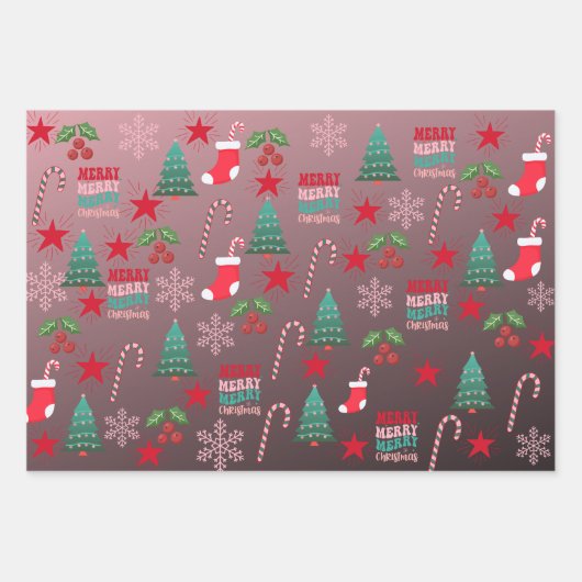 Set aus 3 Überziehpapier Geschenkpapier Set (Vorderseite)