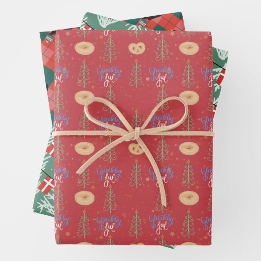 Set aus 3 Überziehpapier Geschenkpapier Set (Beispiel)