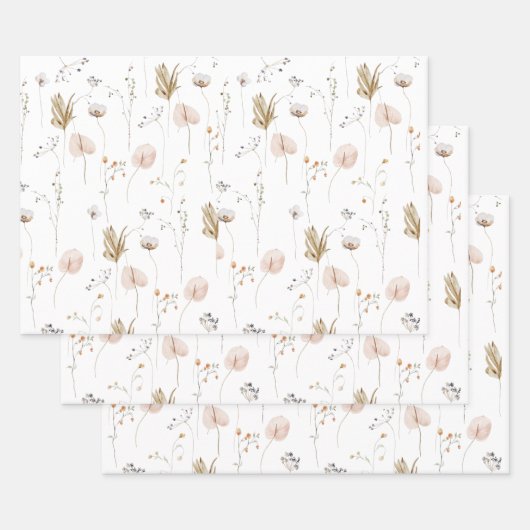 Set aus 3 Überziehpapier Geschenkpapier Set (Set)